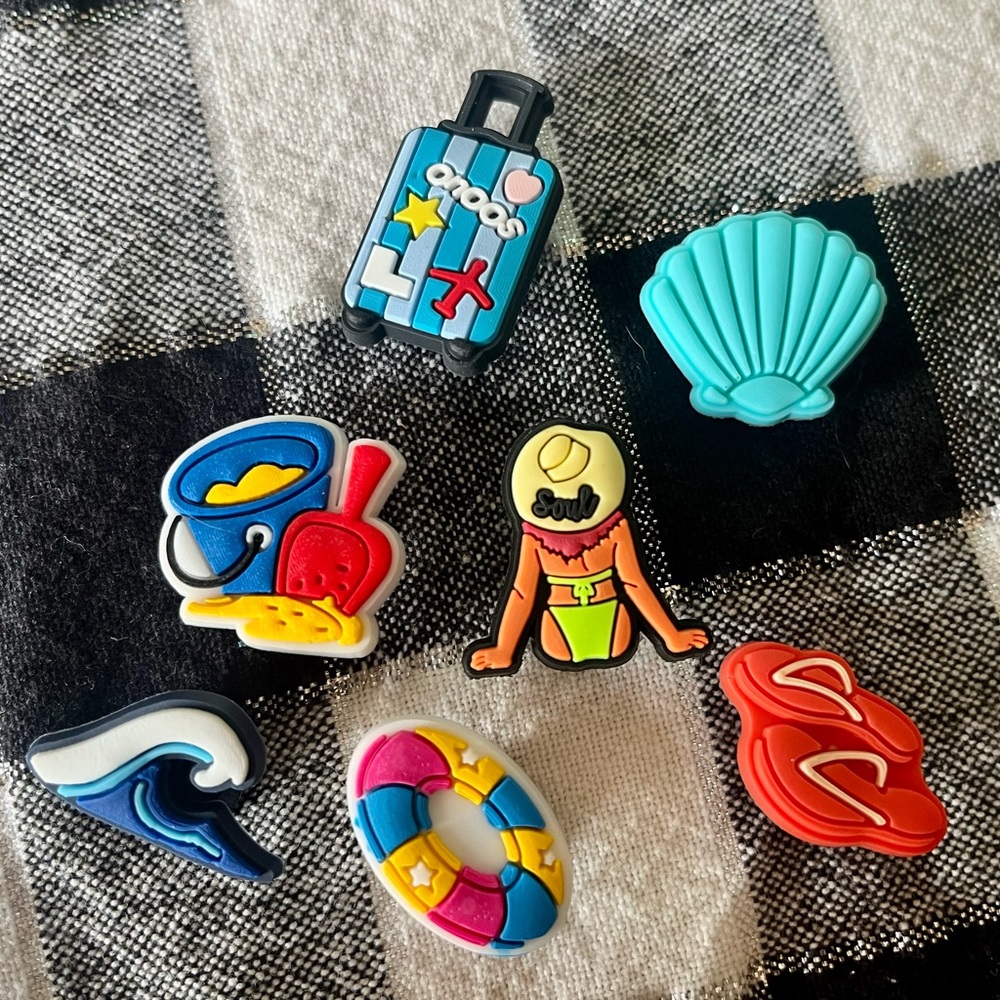 Beach shoe charms set of 7